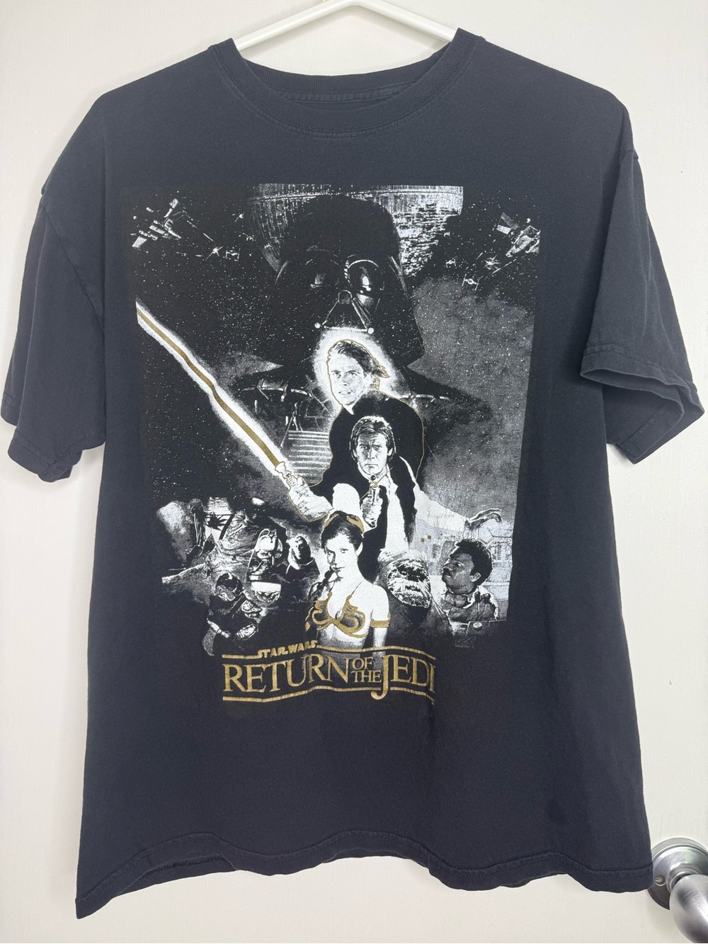 MAD Engine Star Wars Return of the Jedi Graphic Tee - Black with Gold Accents L
